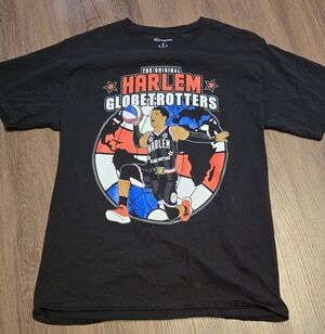 Harlem Globetrotters Black Graphic Tee Shirt Size Medium